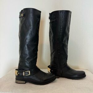 NWOT Aldo Tall Knee High Black Leather Boots Size 7